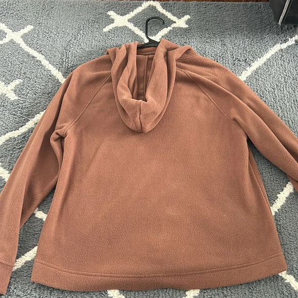 Old Navy Brown Funnel Neck Fleece Hooded Sweatshirt - Picture 5 of 5